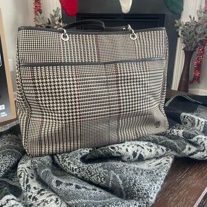 Ralph Lauren Black and Cream Checkered Travel Bag